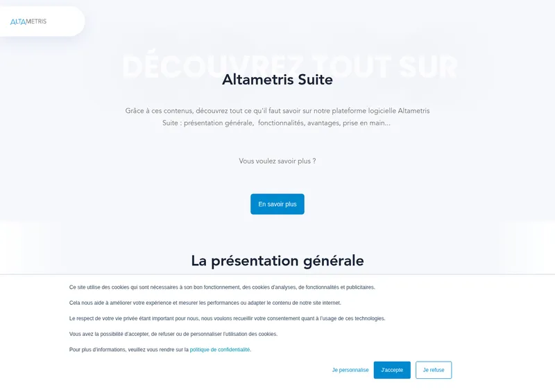 Capture d'écran de Altametris Suite