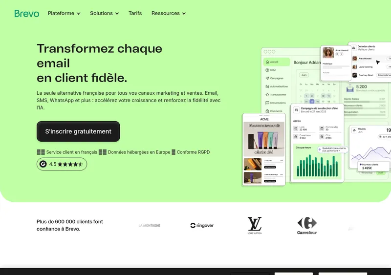Capture d'écran de Brevo CRM